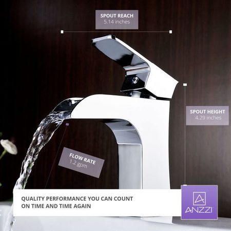 Anzzi Forza Single-Handle Low-Arc Bathroom Faucet in Polished Chrome L-AZ019